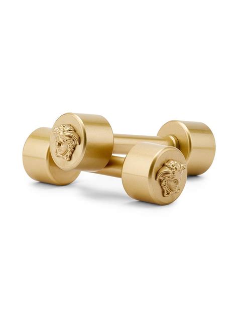 versace dumbbell|Luxe Designer Workout Gear : Versace Gold Medusa Dumbbells.